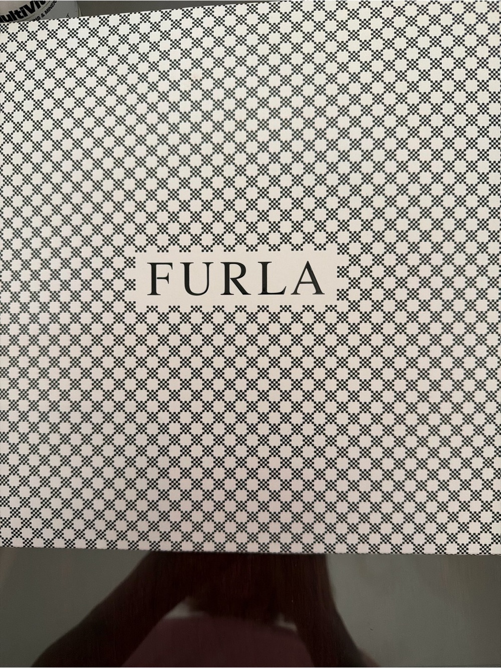 Furla Black and White Logo Scarf Wrap